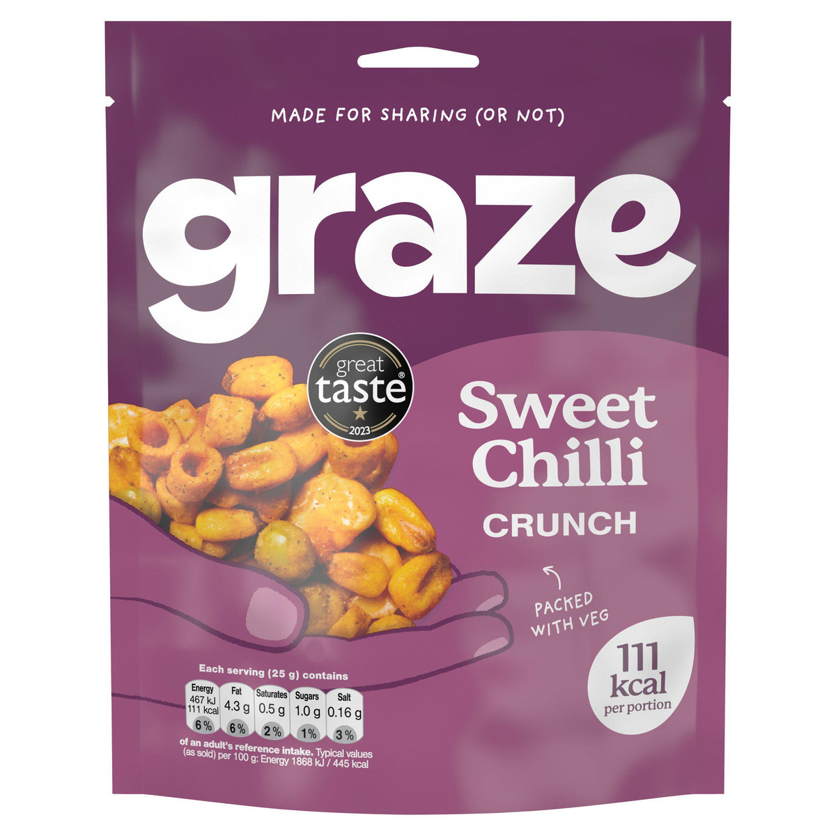 Graze sweet chilli roasted crunch mix snack 100g (British brand)