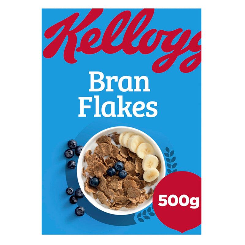 Kellogg's Bran Flakes breakfast cereal 500g - British product