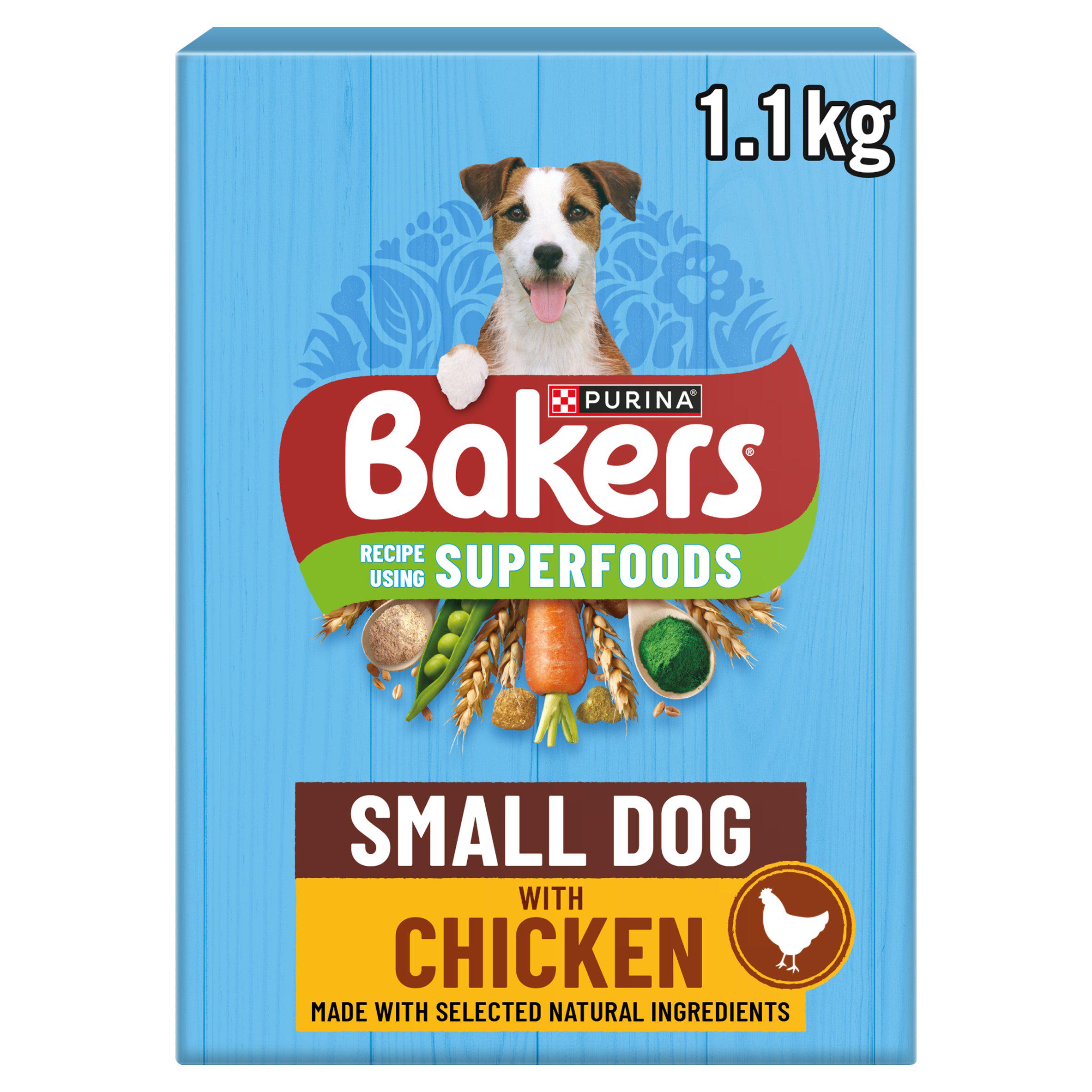 Bakers small dog chicken dry dog food 1.1kg - British product