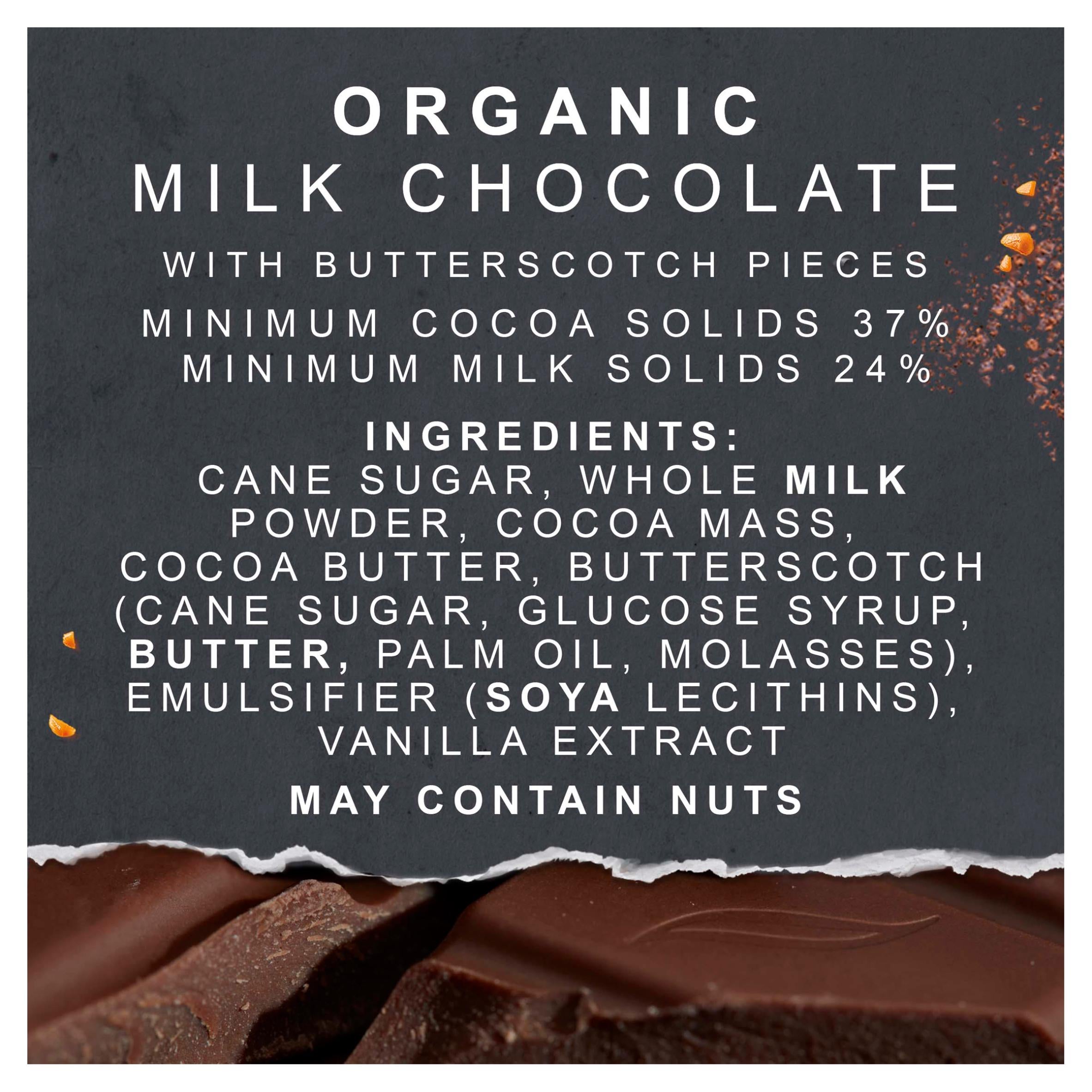 Green & Black's organic butterscotch milk chocolate bar 90g, UK version
