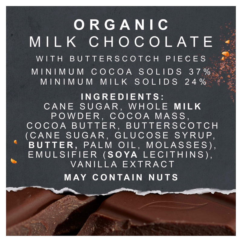 Green & Black's organic butterscotch milk chocolate bar 90g, UK version