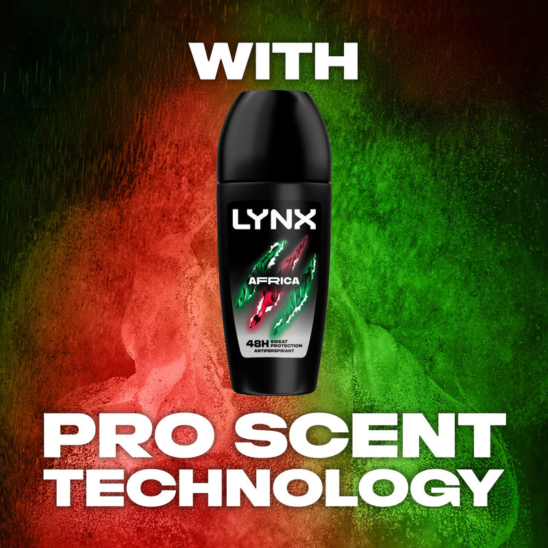 Lynx Africa antiperspirant deodorant roll on 50ml, UK version