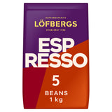 Löfbergs espresso coffee beans 1kg bag, imported from the UK