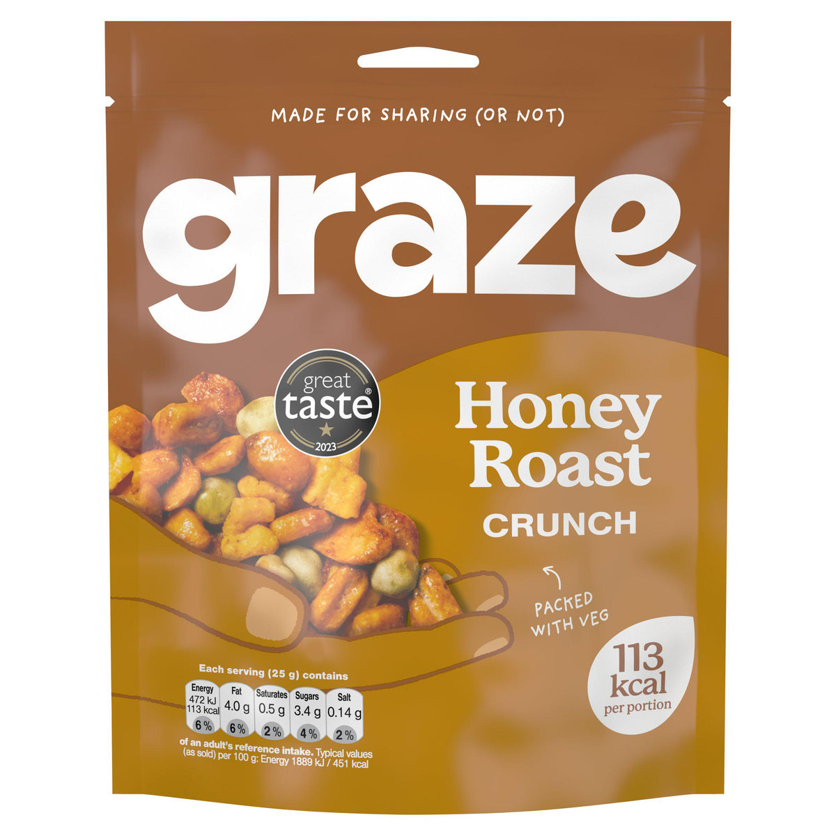 Graze Honey Roast Snack Mix 100g - British product