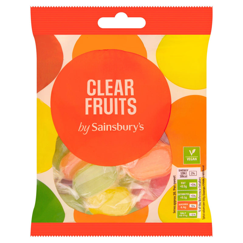 Sainsbury's Clear Fruits assorted boiled sweets 200g - British product