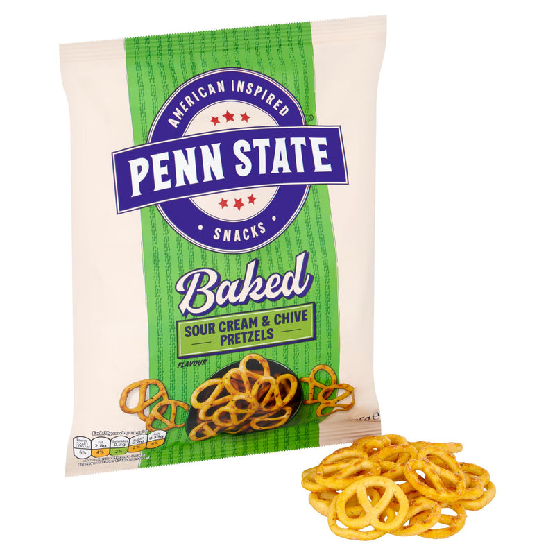 Penn State sour cream and chive pretzels 175g - British product