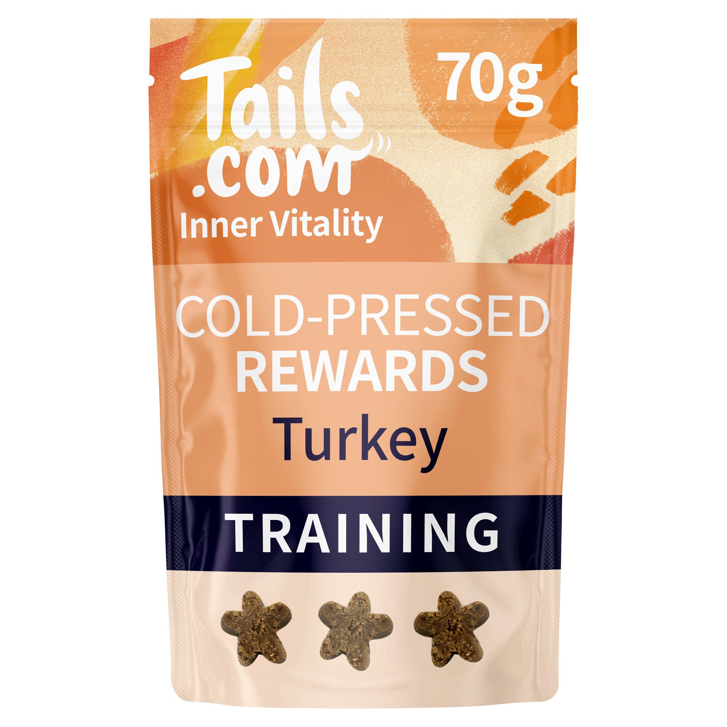 Tails.com Inner Vitality cold pressed turkey dog treats 70g - British product