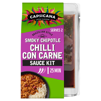 Sainsburys Capsicana Mexican Style Smoky Chipotle Chilli Con Carne Sauce Kit 273g- Buy online at McGrocer