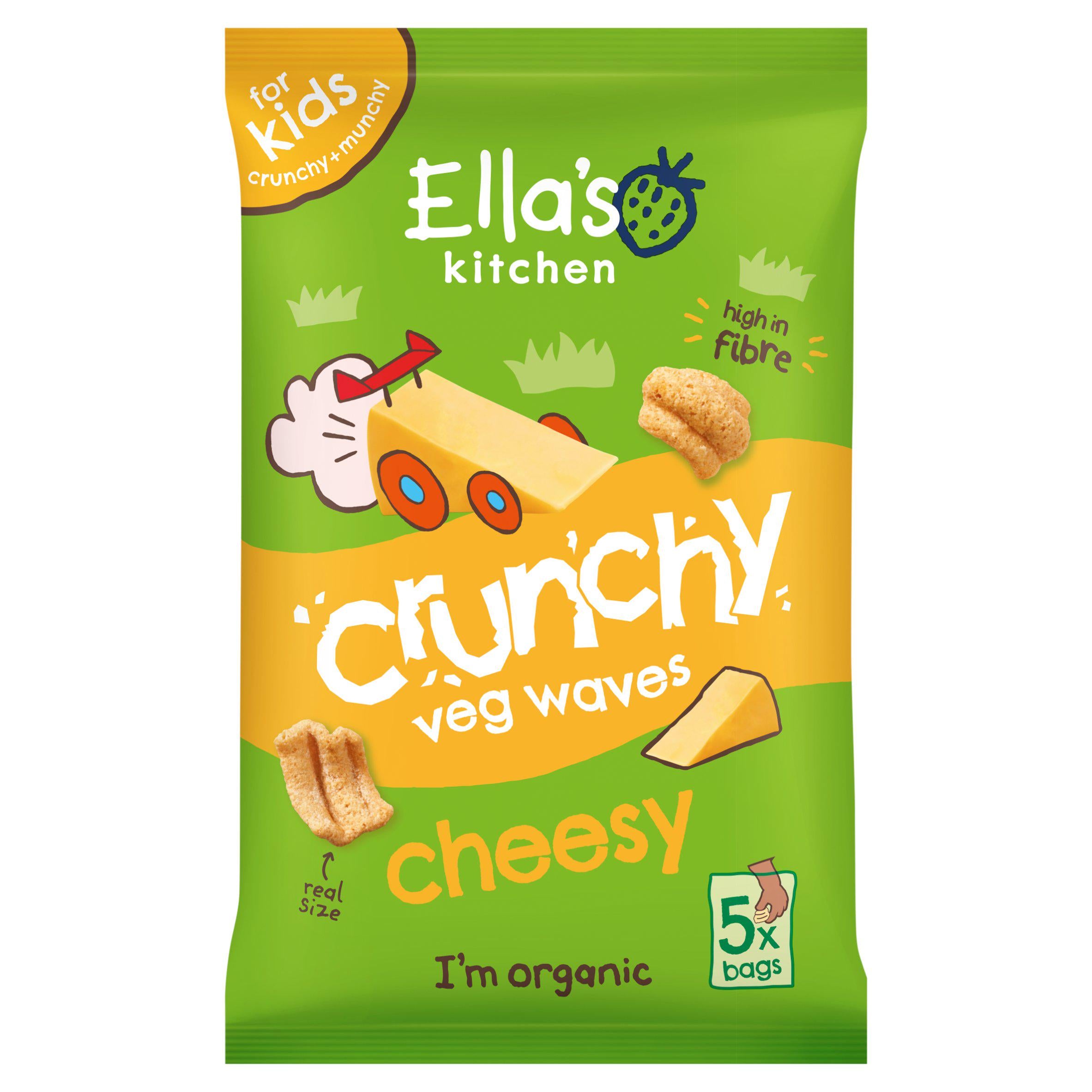 Ella's Kitchen cheesy pea crisps 5x10g multipack, UK version