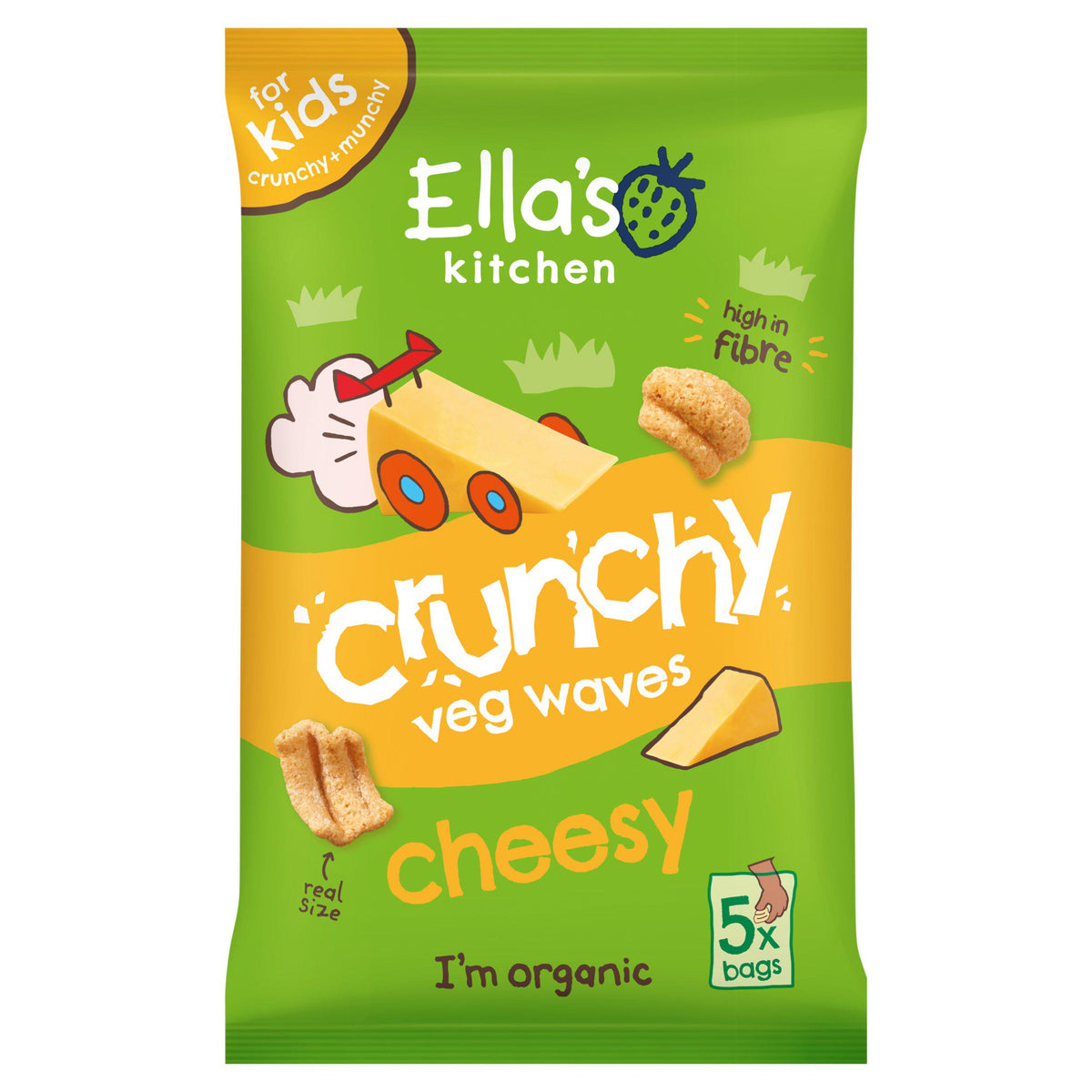Ella's Kitchen cheesy pea crisps 5x10g multipack, UK version
