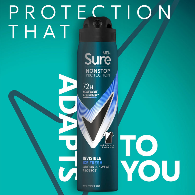 Sure antiperspirant deodorant Invisible Ice Fresh 250ml, UK version