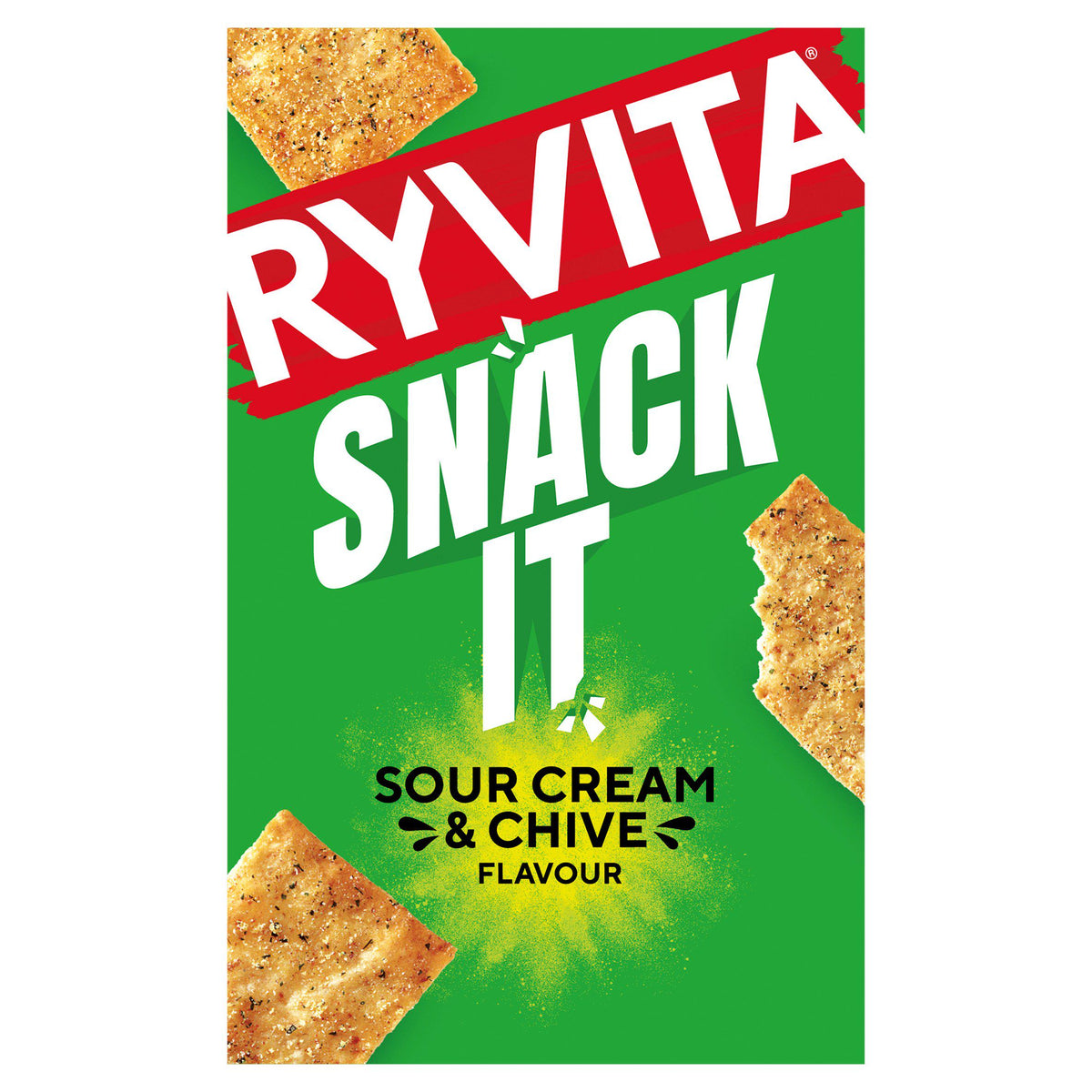 Ryvita Thins Sour Cream Chive 125g, imported from the UK