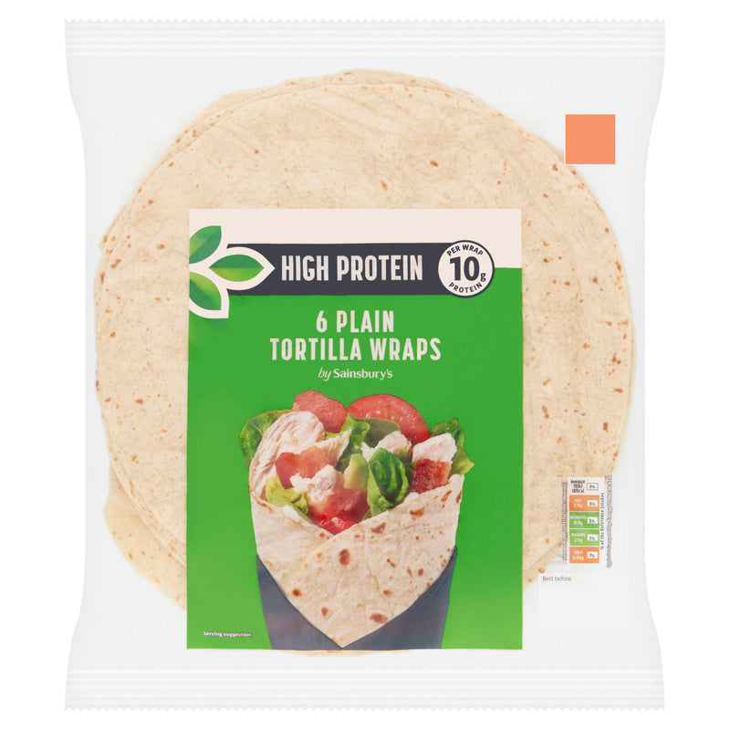 Sainsbury's high protein tortilla wraps 6 pack, UK version