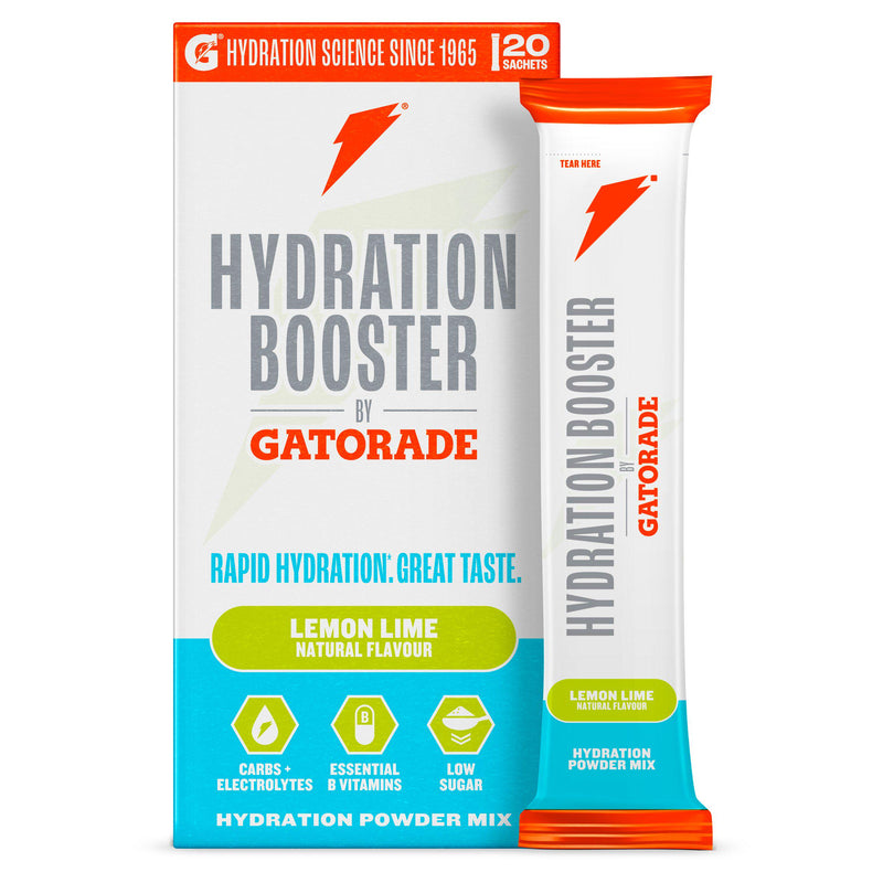 Gatorade hydration booster lemon lime powder sachets, imported from the UK