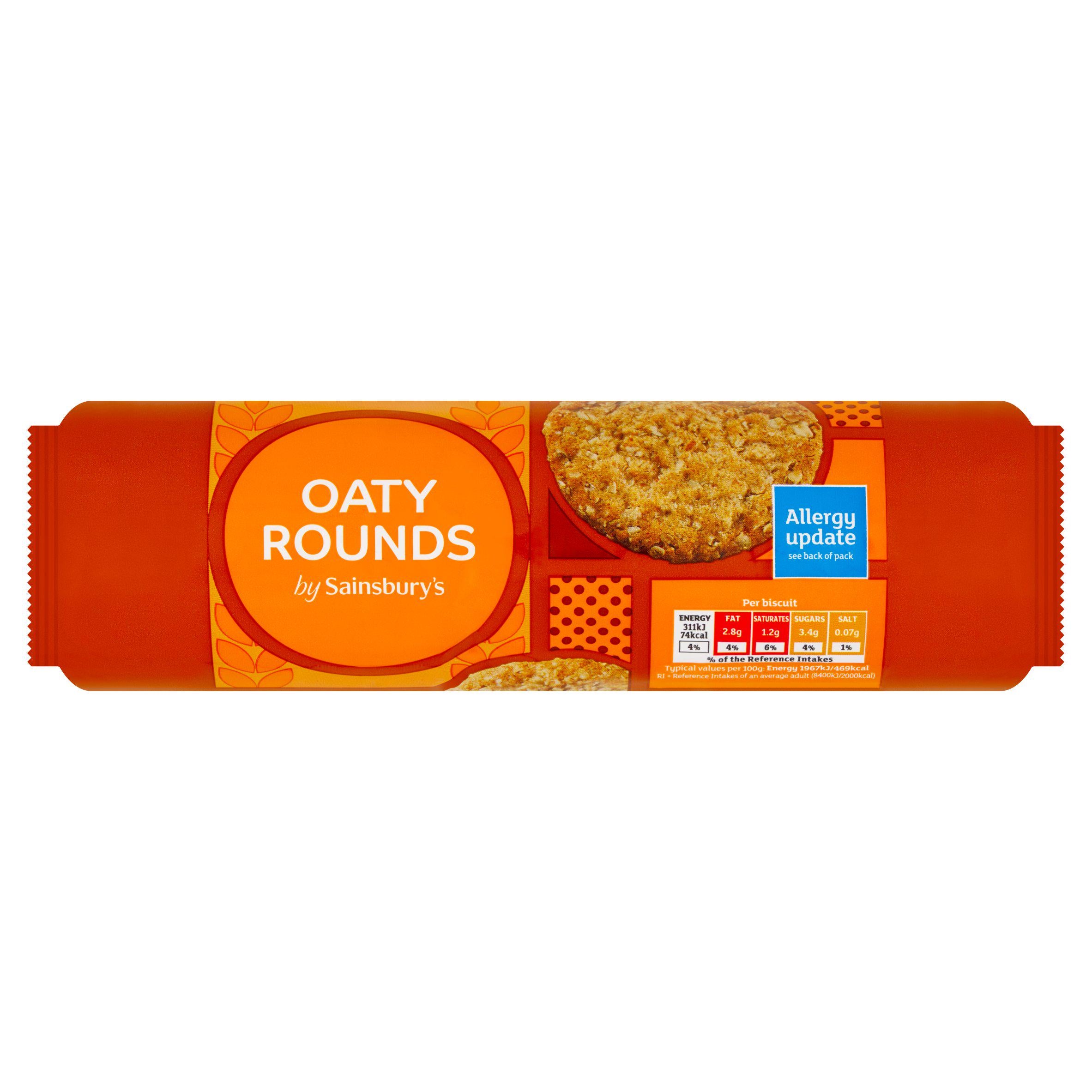 Sainsbury's Oaty Rounds 300g oat biscuits, imported from the UK