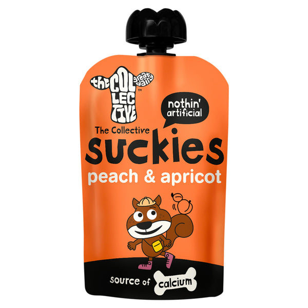 The Collective Suckies Peach + Apricot Kids Yoghurt Pouch 90g