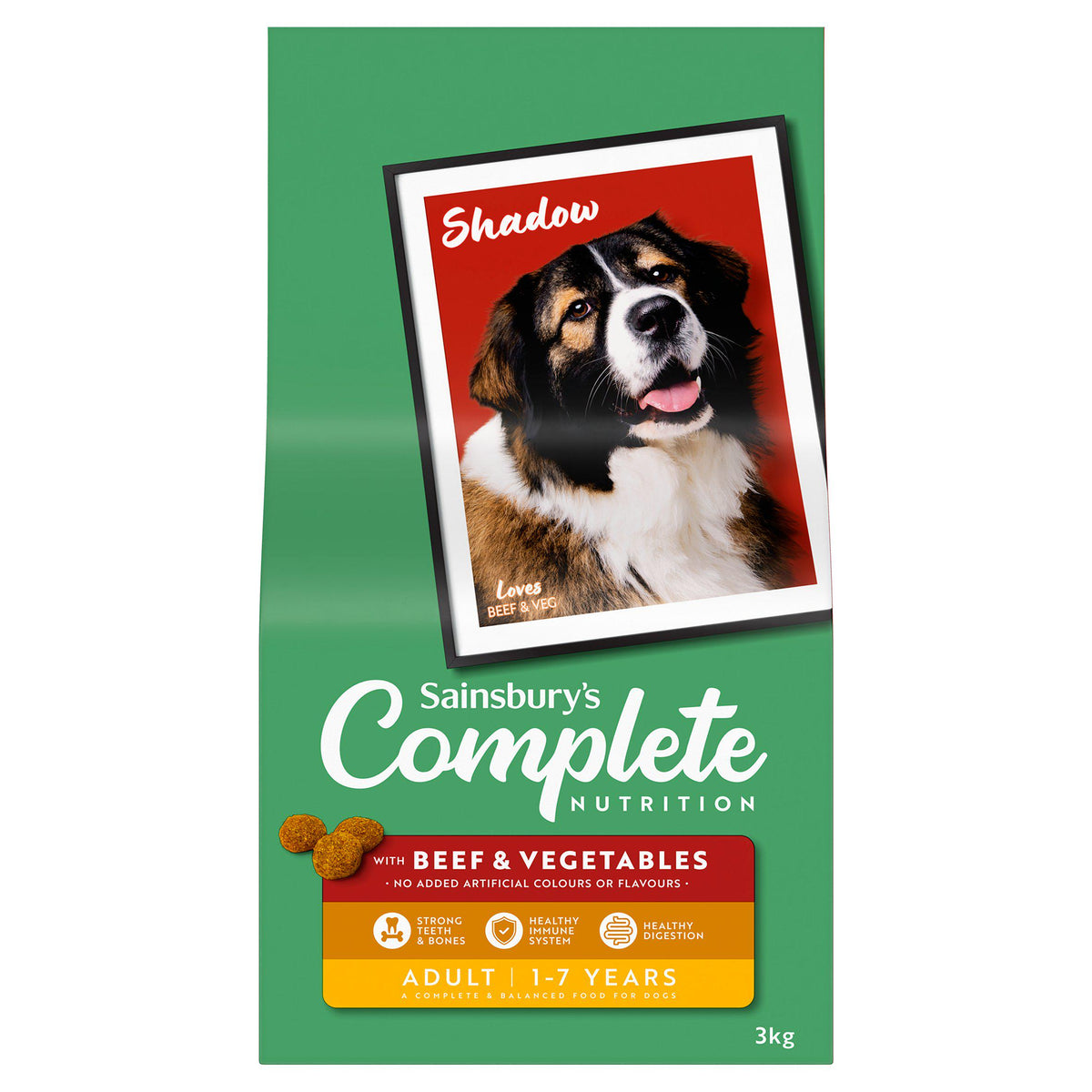 Sainsbury's complete nutrition dog food beef vegetables 3kg - British product