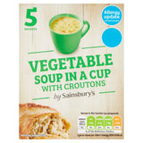 Sainsbury's vegetable soup mix with croutons - British product