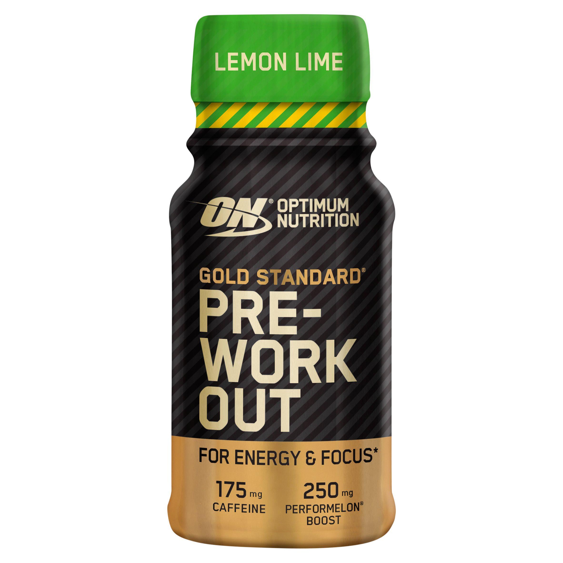 Optimum Nutrition pre-workout energy shot Lemon Lime 60ml, imported from the UK