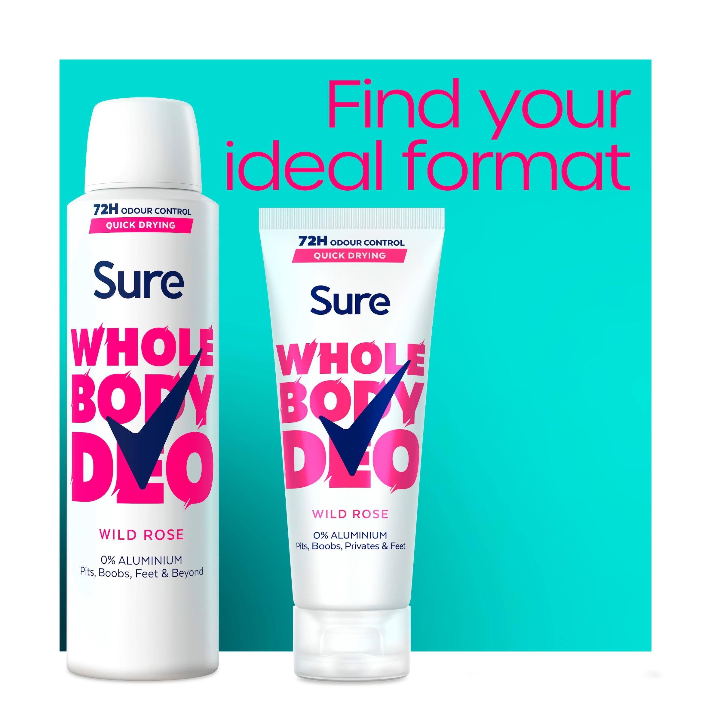 Sure Wild Rose whole body deodorant spray 150ml - British product