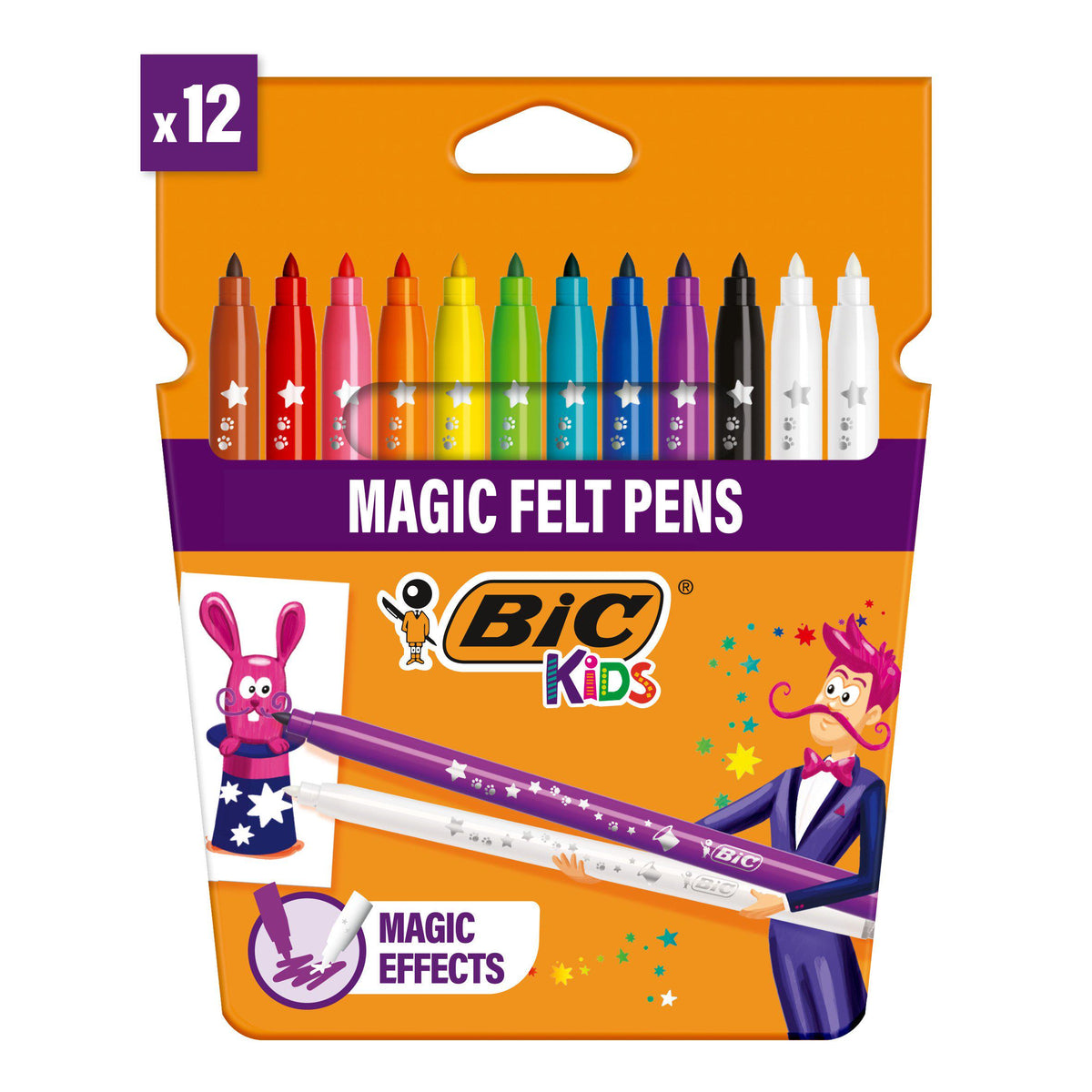 Bic felt pens Kids Colour & Erase Magic pack of 12, imported from the UK