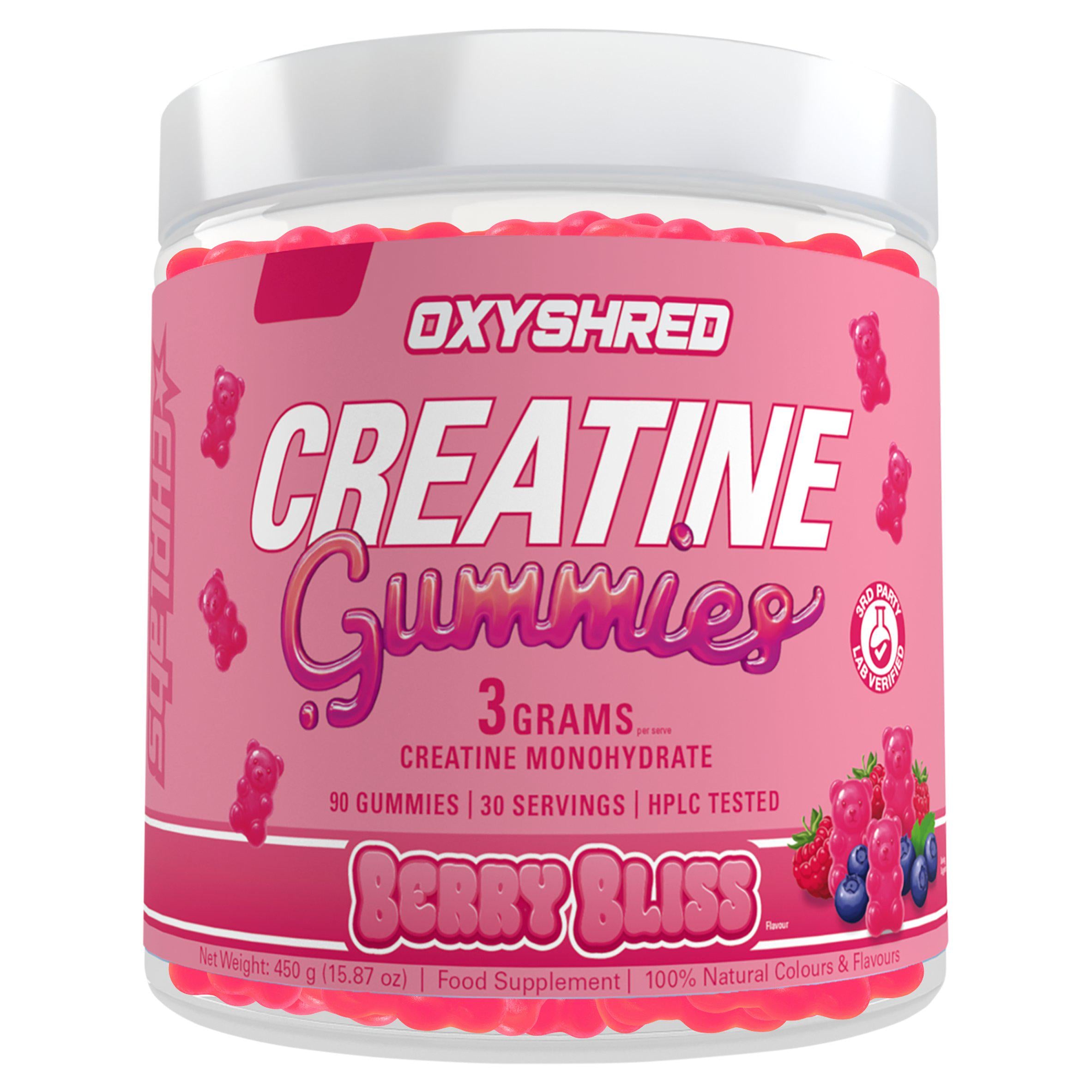 EHP Labs Oxyshred creatine gummies berry bliss 450g, UK version