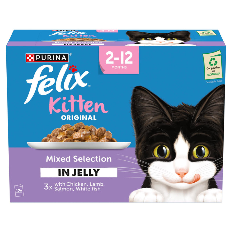 Felix kitten wet cat food mixed selection in jelly 12 x 85g - British product