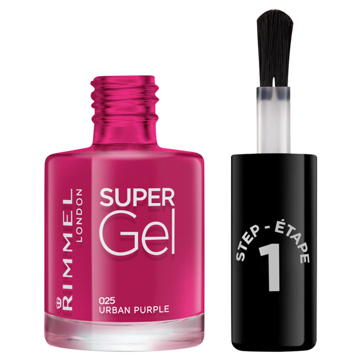Rimmel London Super Gel Nail Polish Urban Purple 12ml, imported from the UK