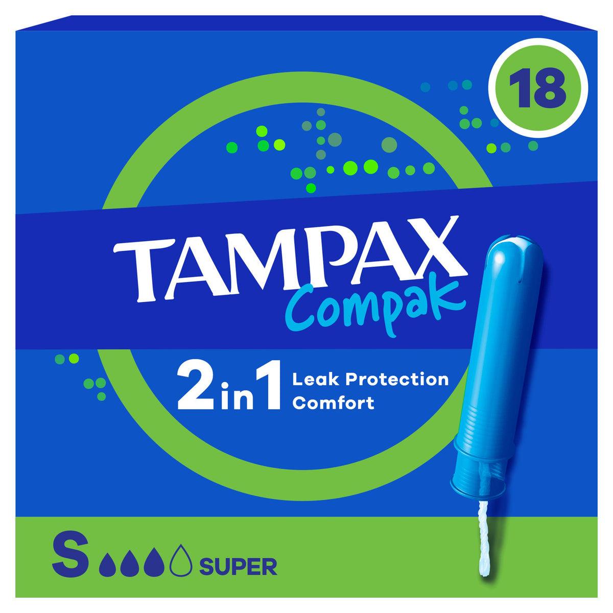 Tampax Compak Super tampons applicator x18 - British product
