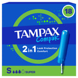 Tampax Compak Super tampons applicator x18 - British product