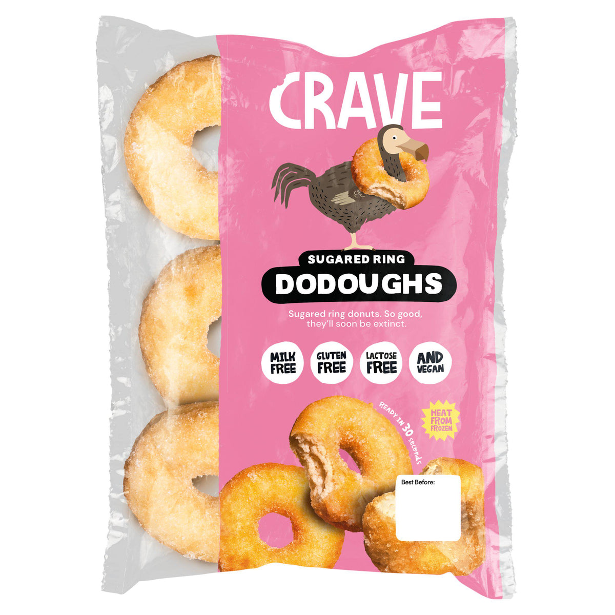 Crave Sugared Ring Dodoughs 215g, imported from the UK
