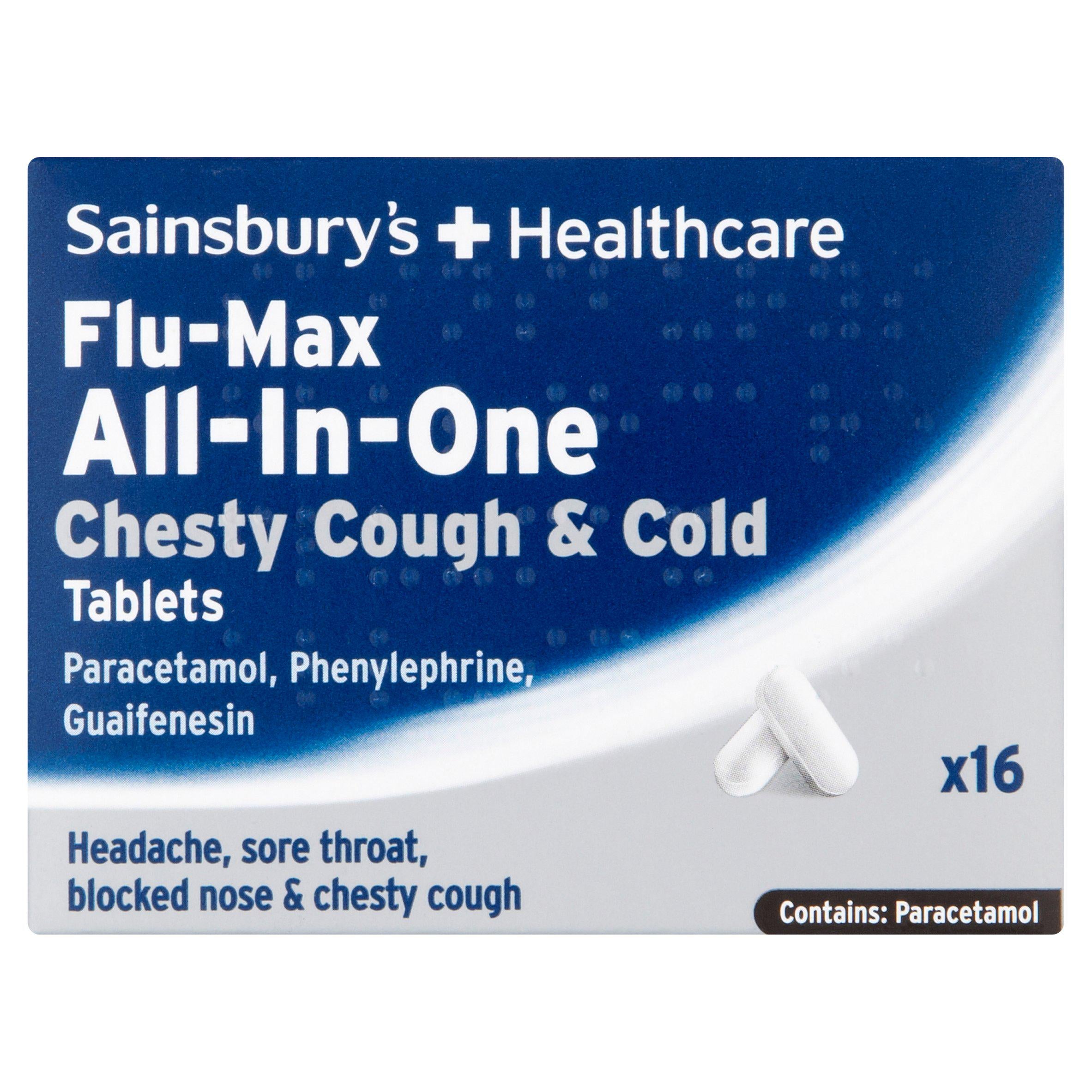 Sainsbury's cough and cold tablets 16 tablets, imported from the UK