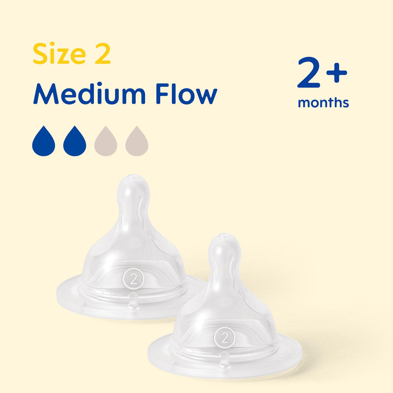 Mam baby bottle teat medium flow 2-pack (British brand)
