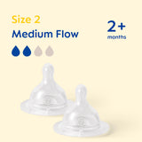 Mam baby bottle teat medium flow 2-pack (British brand)