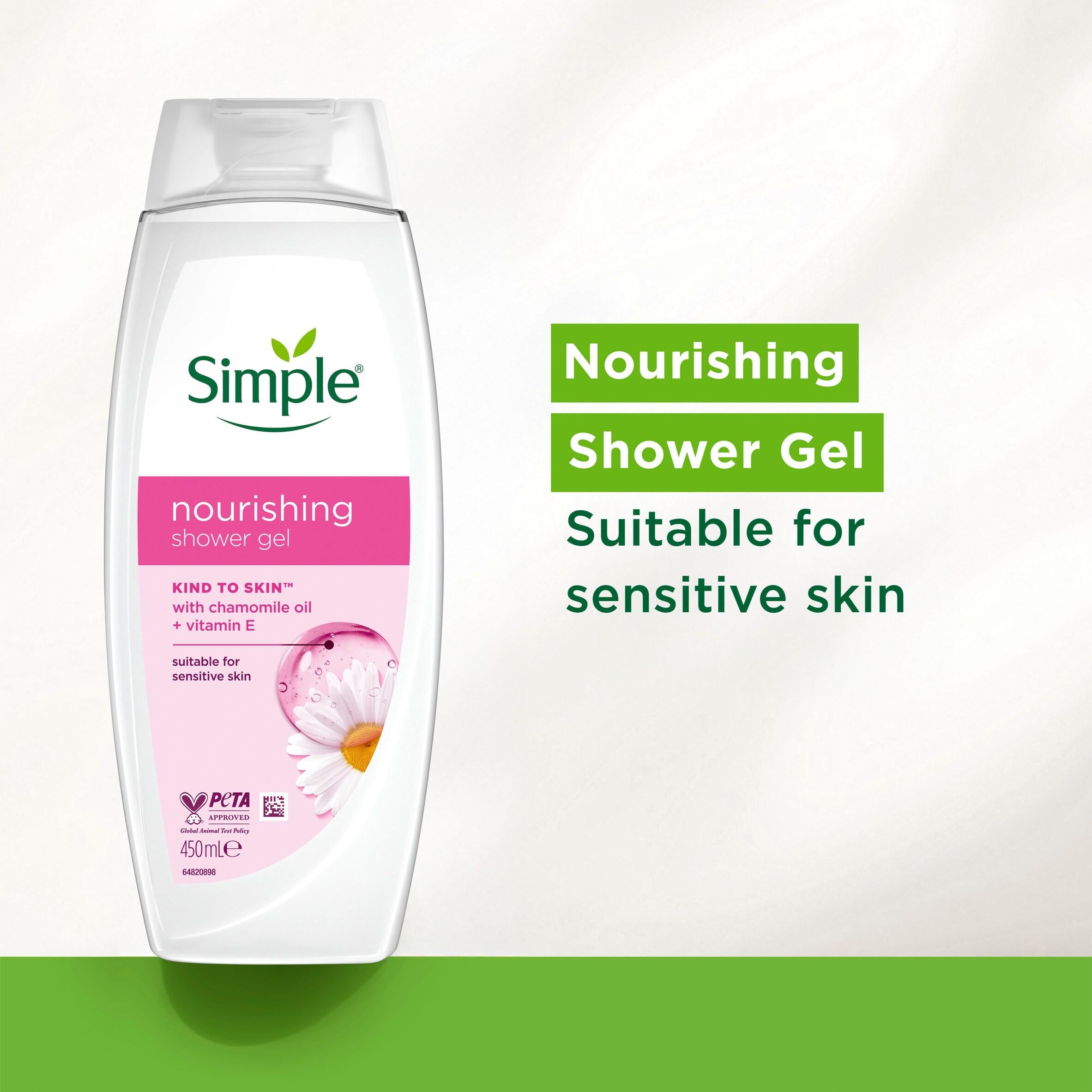 Simple Nourishing Shower Gel body wash 450ml, UK version