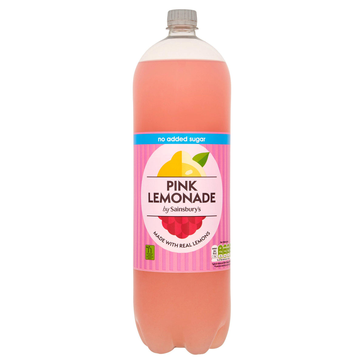 Sainsbury's Pink Lemonade zero added sugar 2L (British brand)