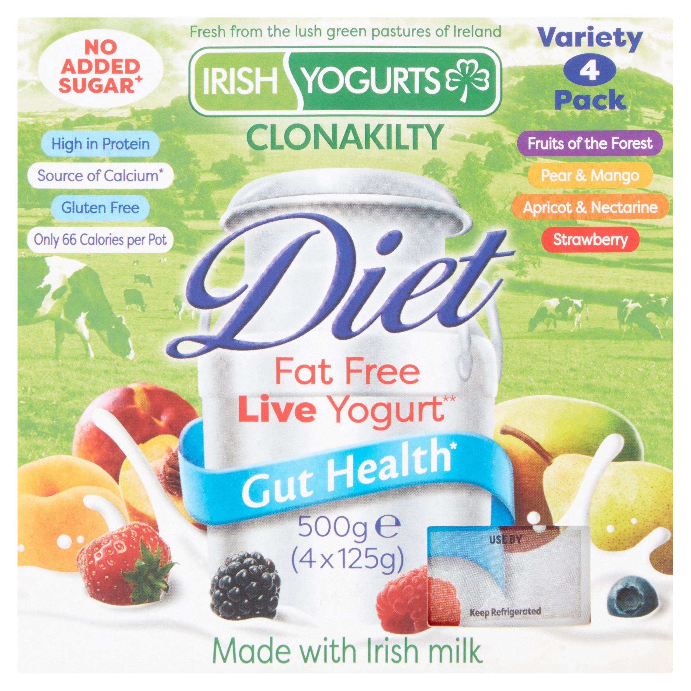 Irish Yogurts Diet Fat Free yogurt 4x125g - British product