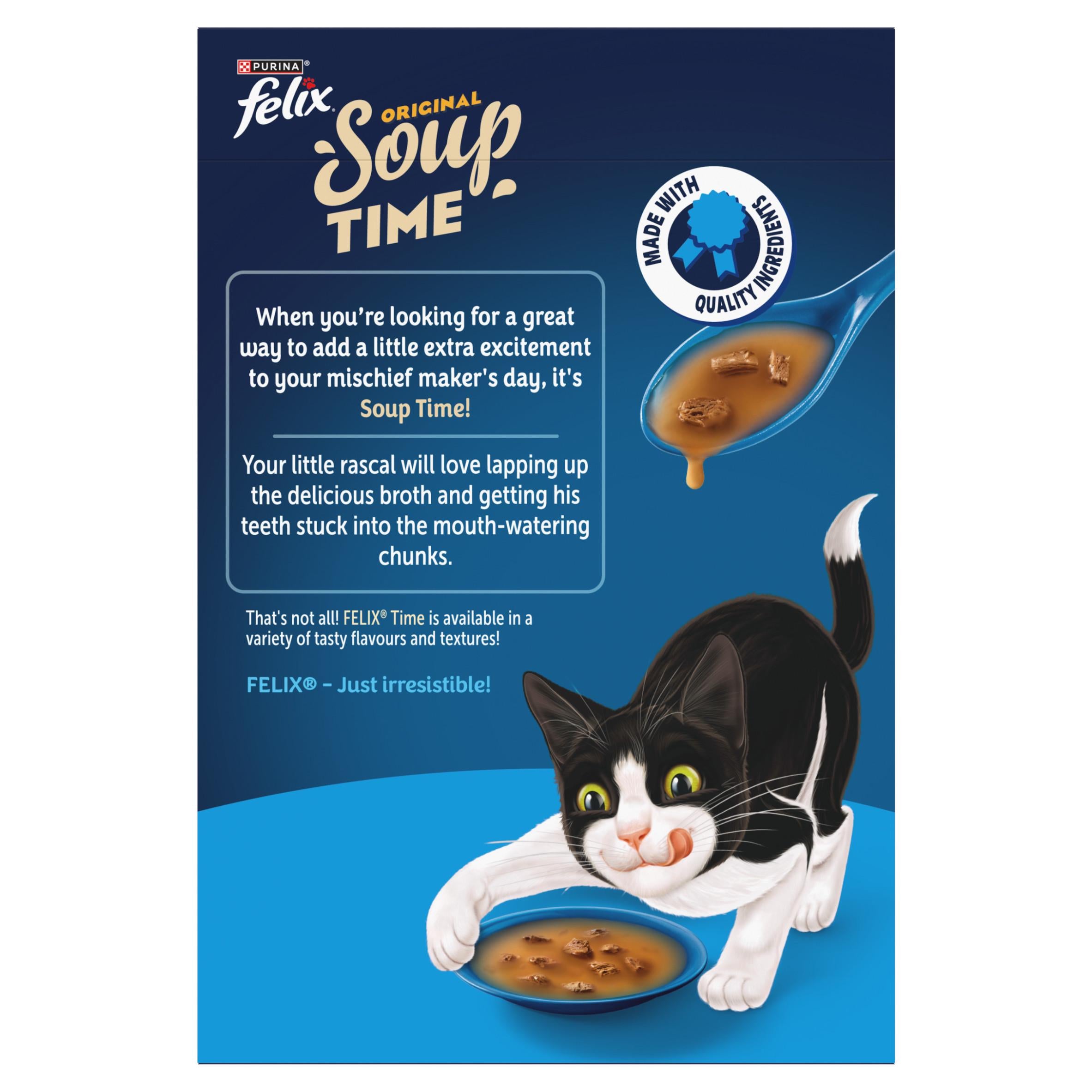 Felix Soup fish selection cat food pouches 6x48g (British brand)