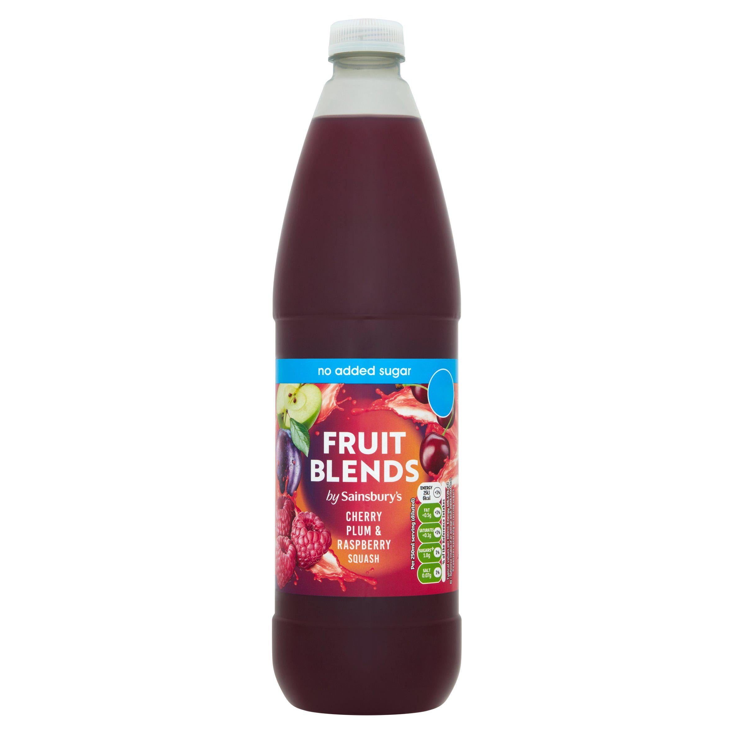 Sainsbury's Fruit Blends Squash Cherry Plum Raspberry 1L (British brand)