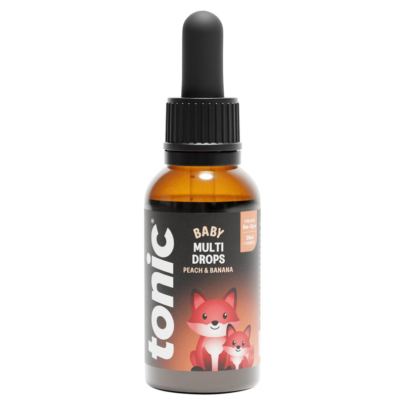 Tonic baby multivitamin drops peach banana 30ml (British brand)