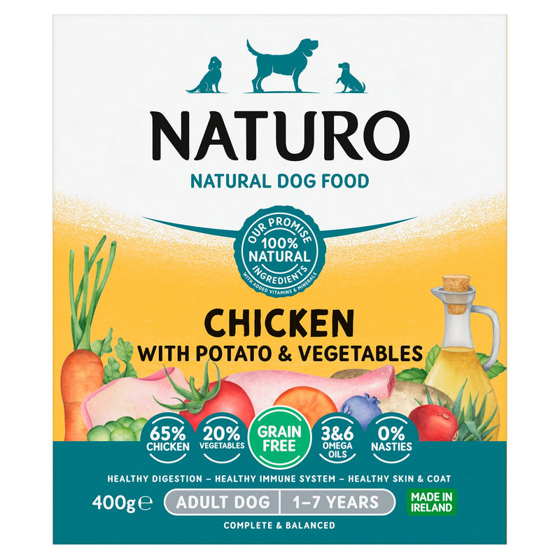 Naturo adult dog food grain free chicken 400g, UK version