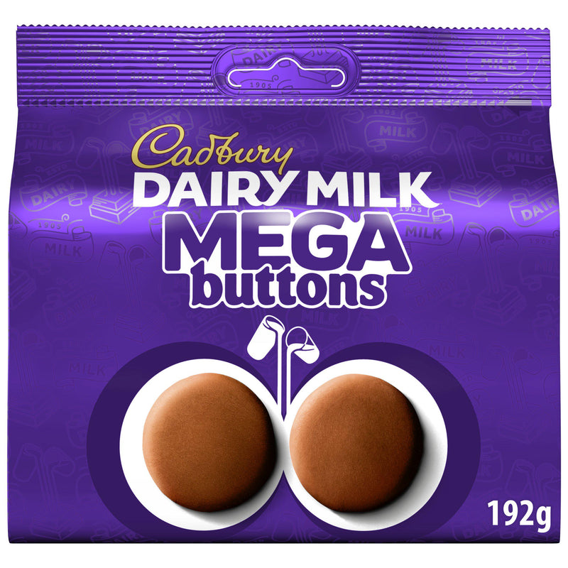 Cadbury Dairy Milk mega buttons 192g sharing bag - British product
