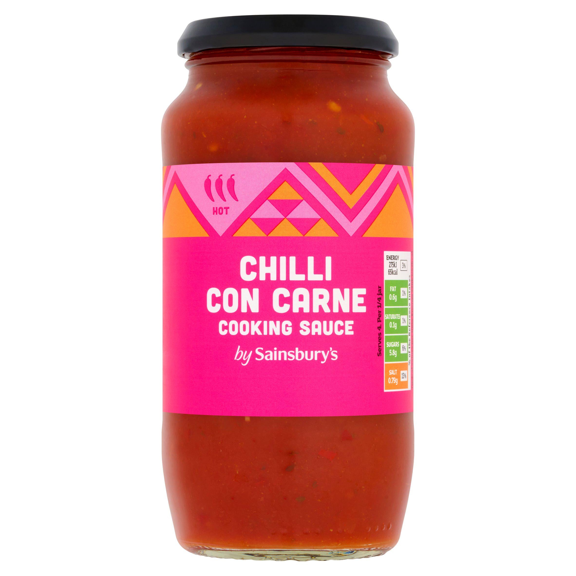 Sainsbury's hot chilli con carne sauce 500g, UK version