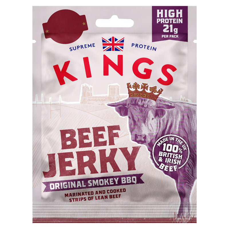Kings Beef Jerky Smokey BBQ 60g imported from the UK