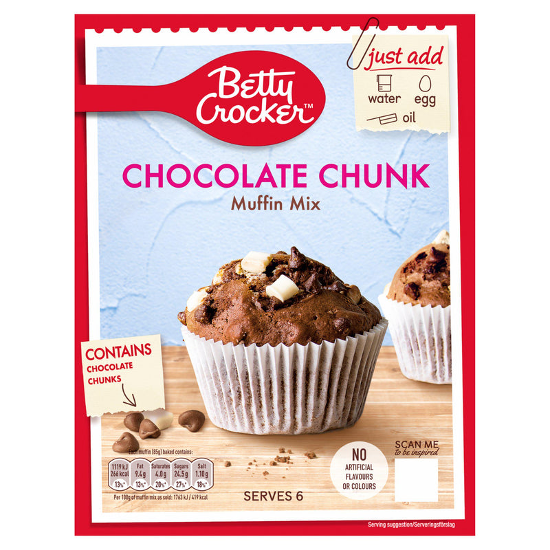 Betty Crocker chocolate chunk muffin mix 335g, UK version