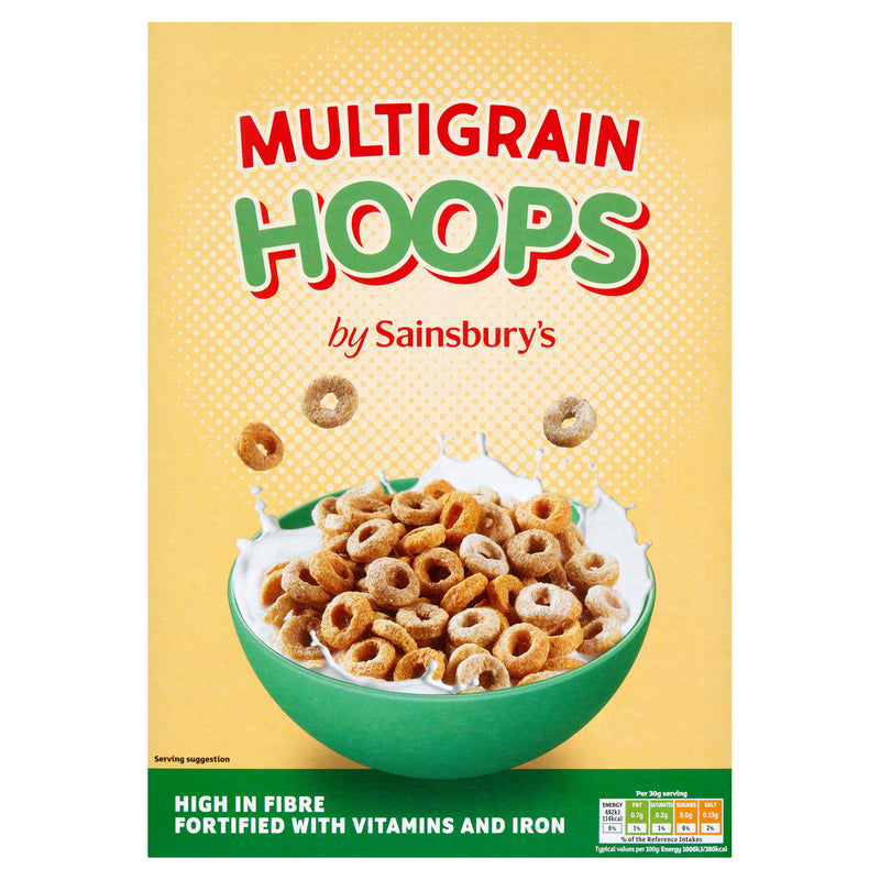 Sainsbury's multigrain hoops cereal 375g, UK version