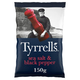 Tyrrells Sea Salt & Black Pepper crisps 150g bag, imported from the UK