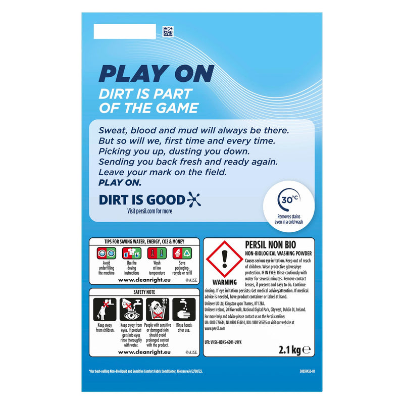 Persil Non Bio sensitive laundry detergent powder 2.1kg - British product