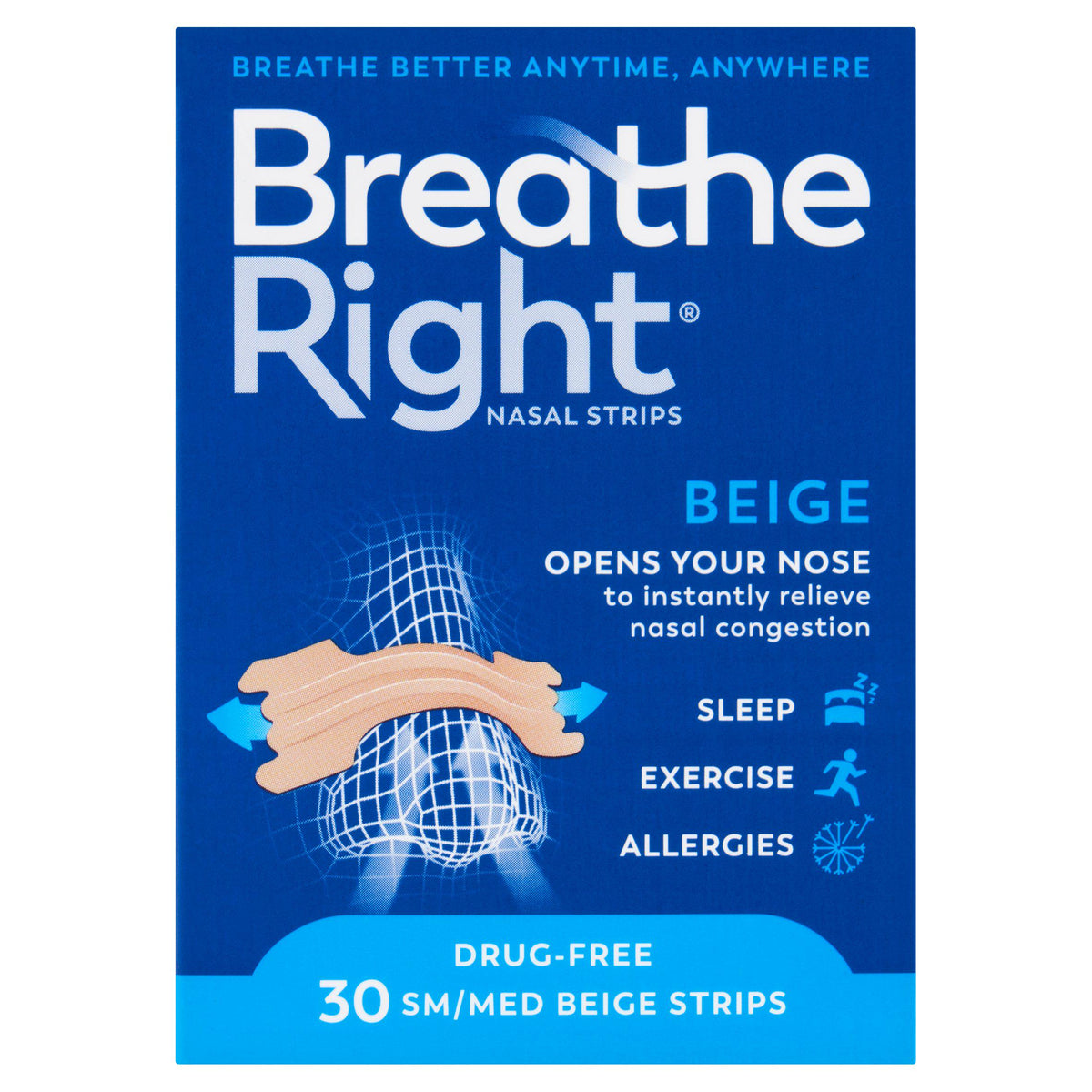 Breathe Right nasal strips Original Small Medium 30 - British product