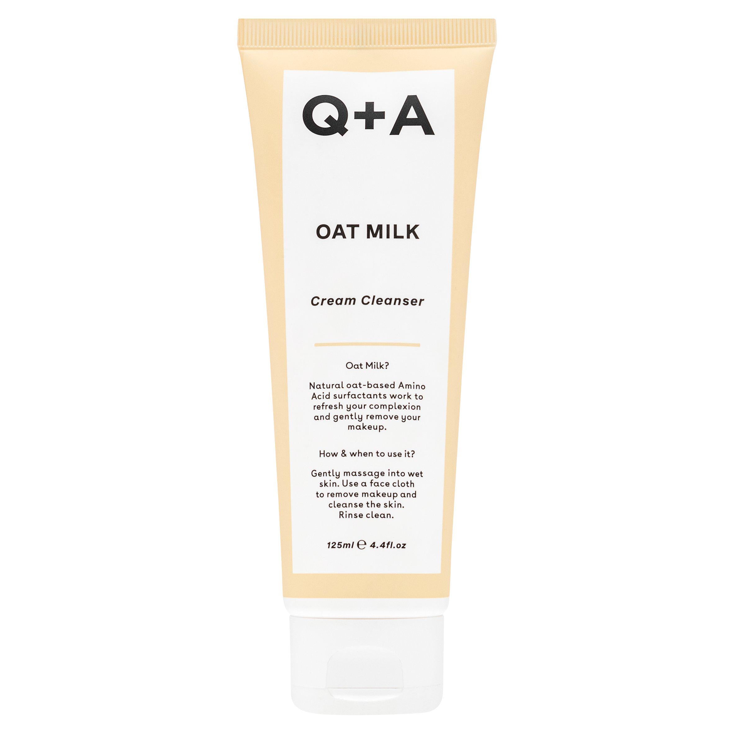 Q+A Oat Milk Cream Cleanser 125ml, imported from the UK